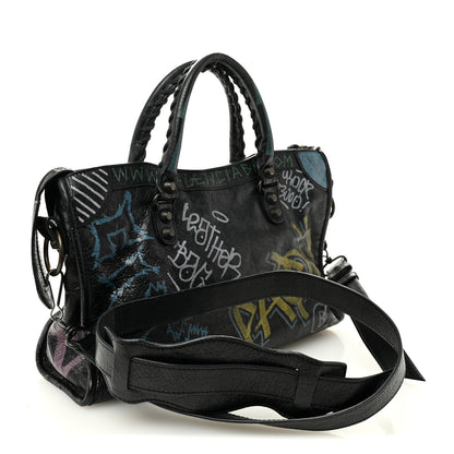 Balenciaga Agneau Graffiti All Over Classic Hardware S City Black Multicolor 4 of 12