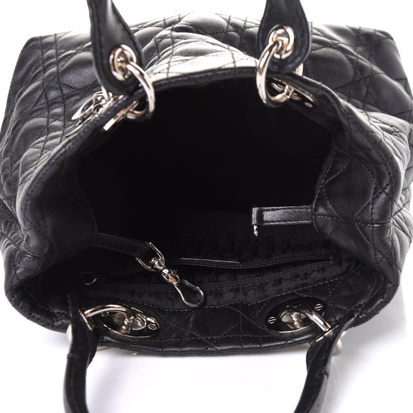 Lambskin Cannage Small Soft Lady Dior Tote Black