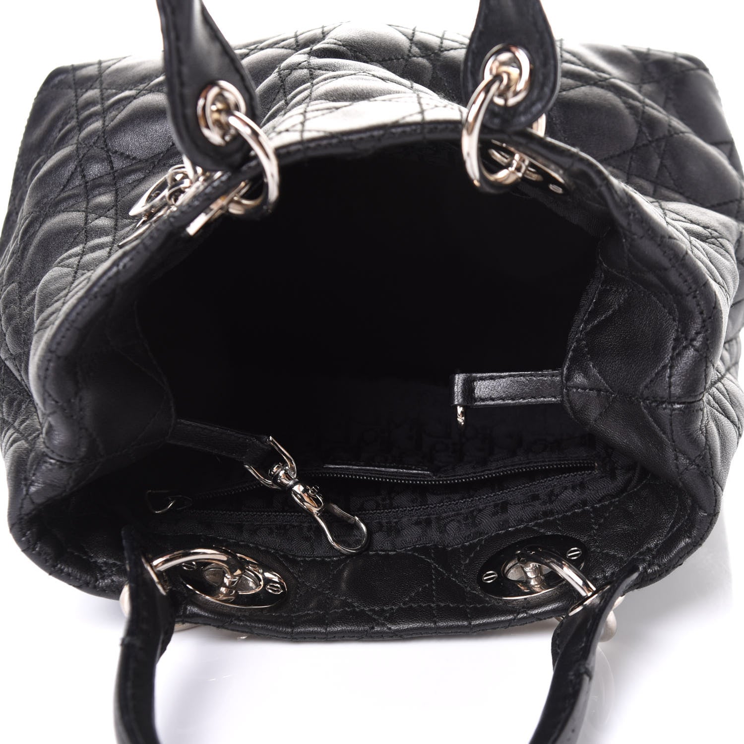 Christian Dior Lambskin Cannage Small Soft Lady Dior Tote Black 4 of 11