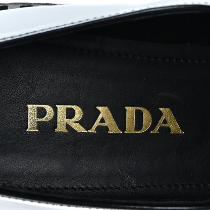 Prada Spazzolato Metal Triangle Logo 50mm Loafers 39 Black 7 of 7