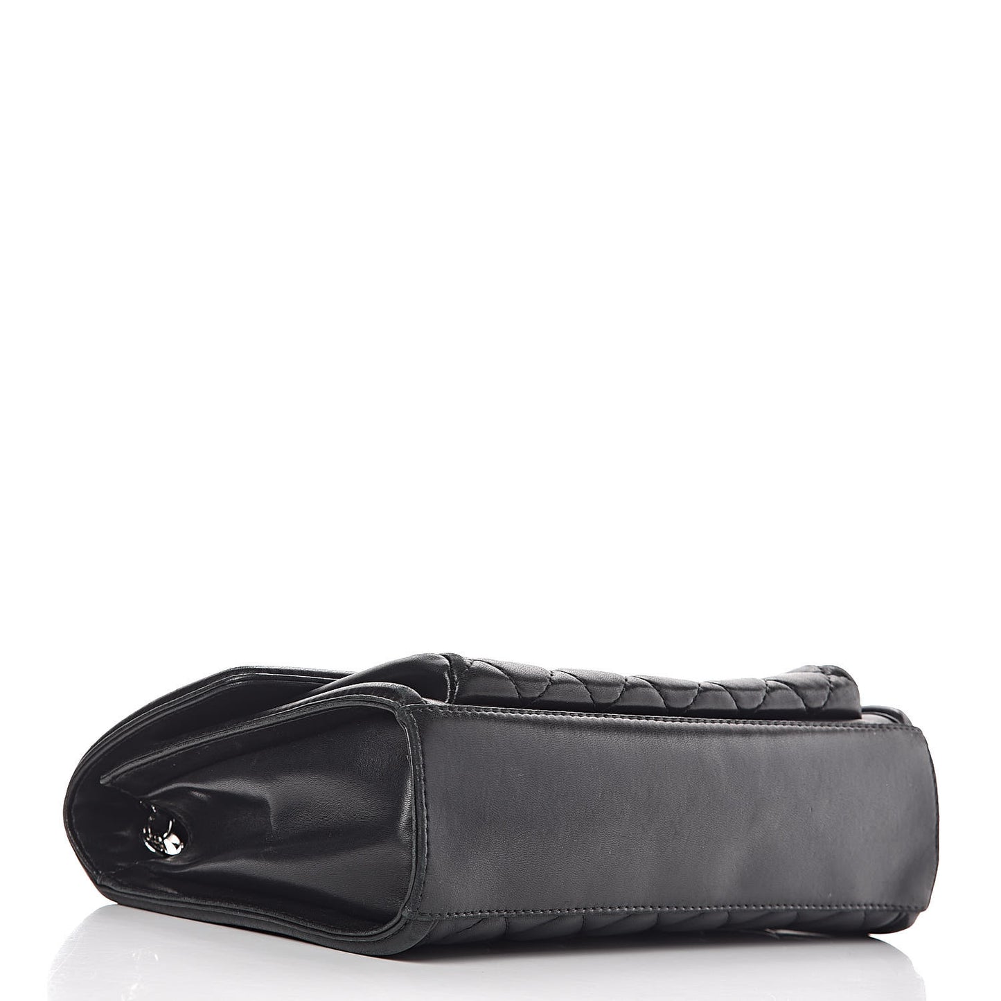 Lambskin Quilted Large Geometric Flap Black