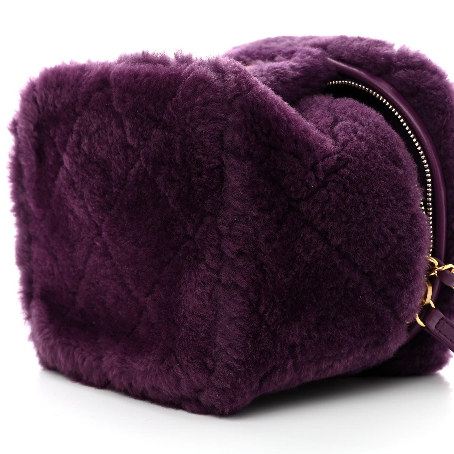 Chanel Shearling Lambskin Quilted Small Vanity Case Purple 10 of 11