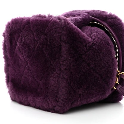 Chanel Shearling Lambskin Quilted Small Vanity Case Purple 10 of 11