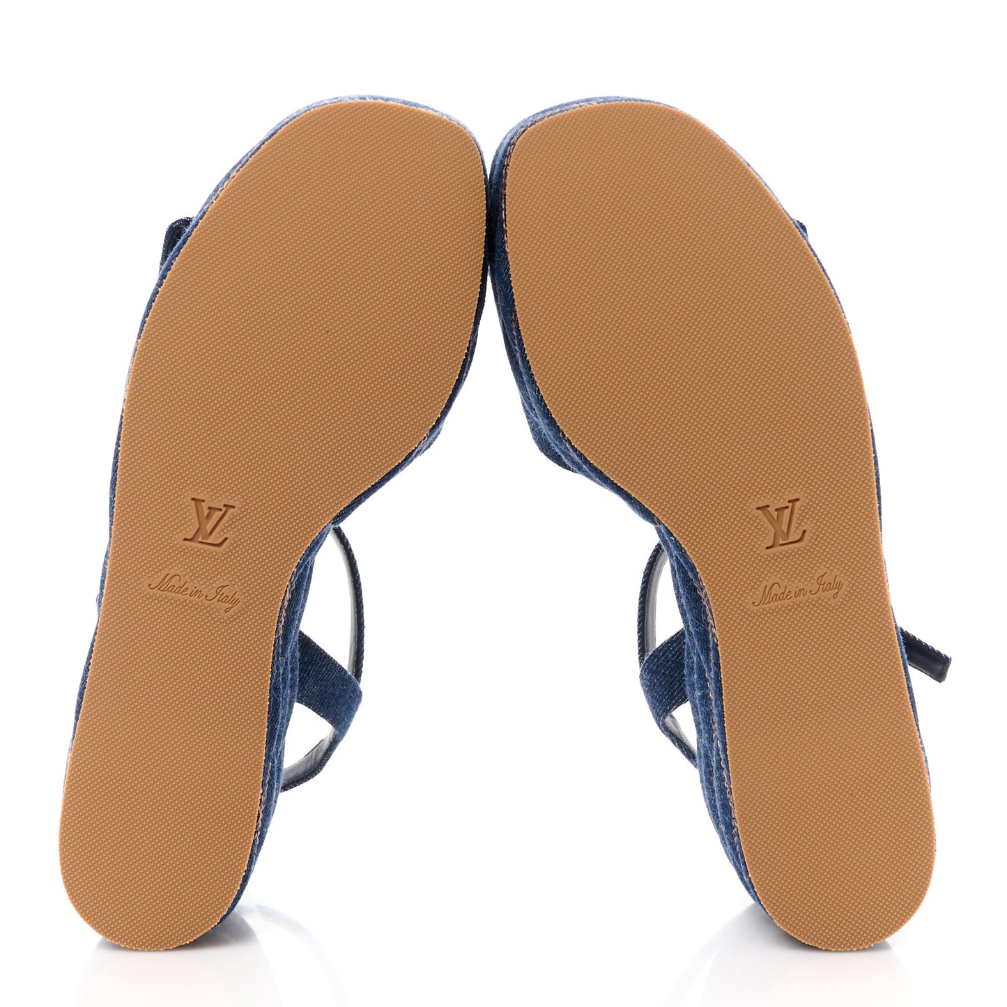 Denim Quilted Shake Flatform Sandals 37.5 Dark Blue