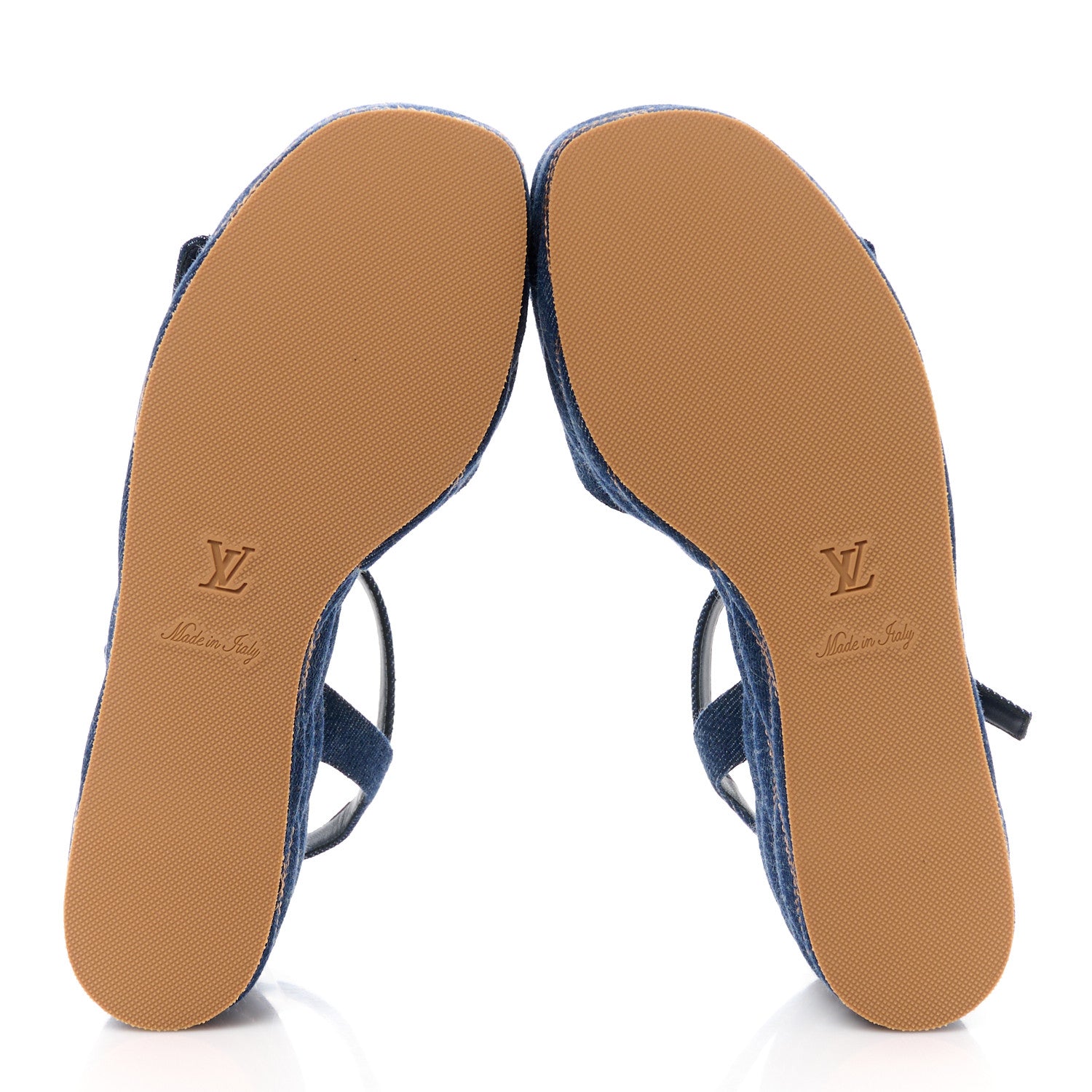 Louis Vuitton Denim Quilted Shake Flatform Sandals 37.5 Dark Blue 5 of 8