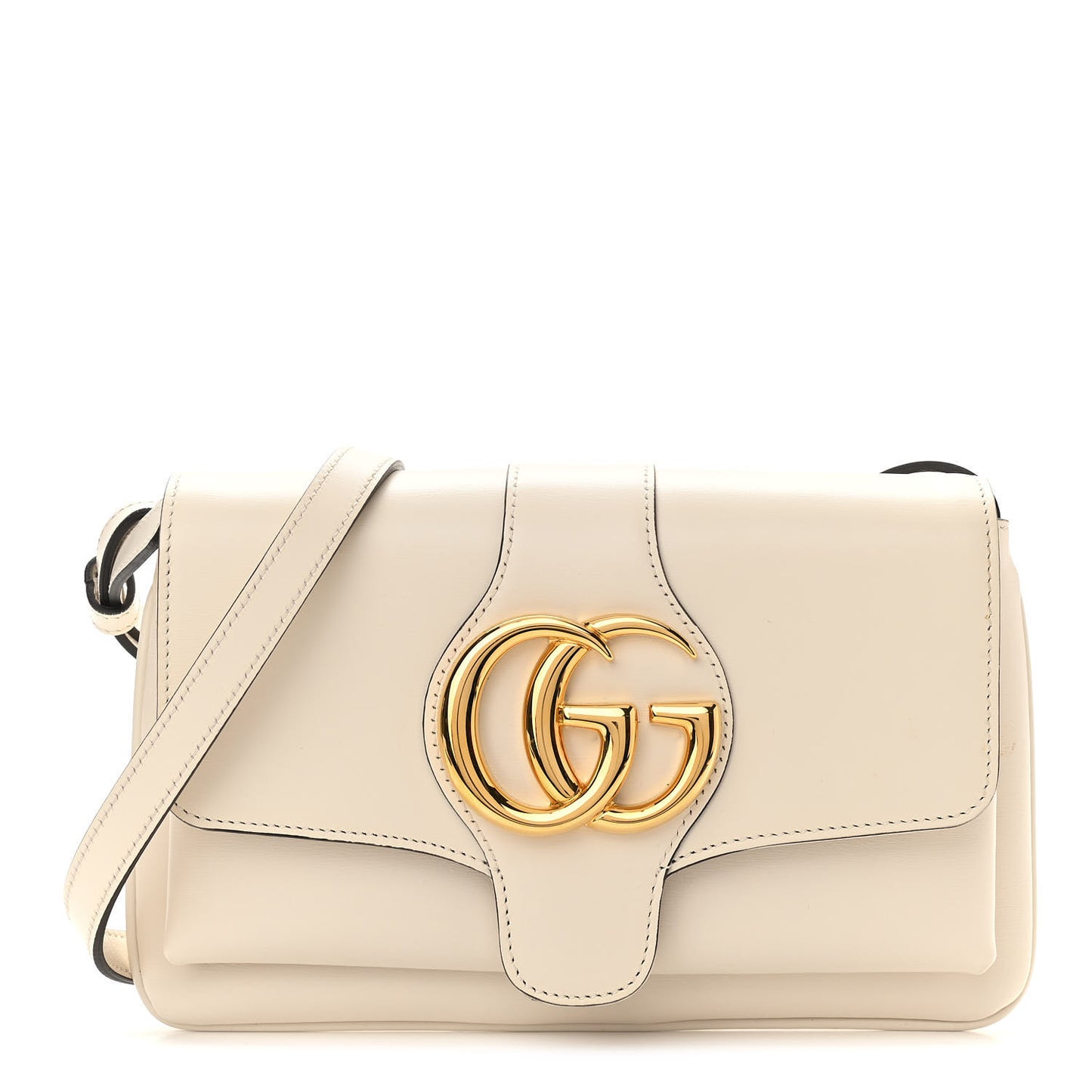 Calfskin Small Arli Flap Shoulder Bag Mystic White