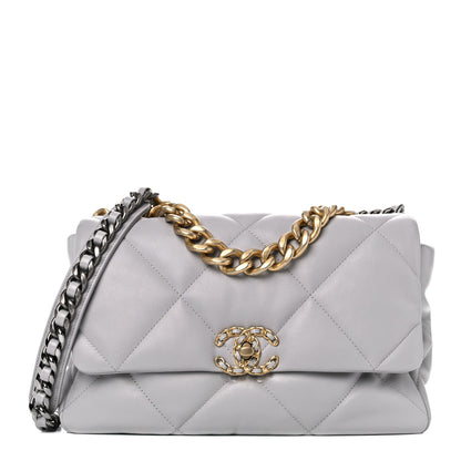 Chanel Lambskin Quilted Large Chanel 19 Flap Grey 1 of 9