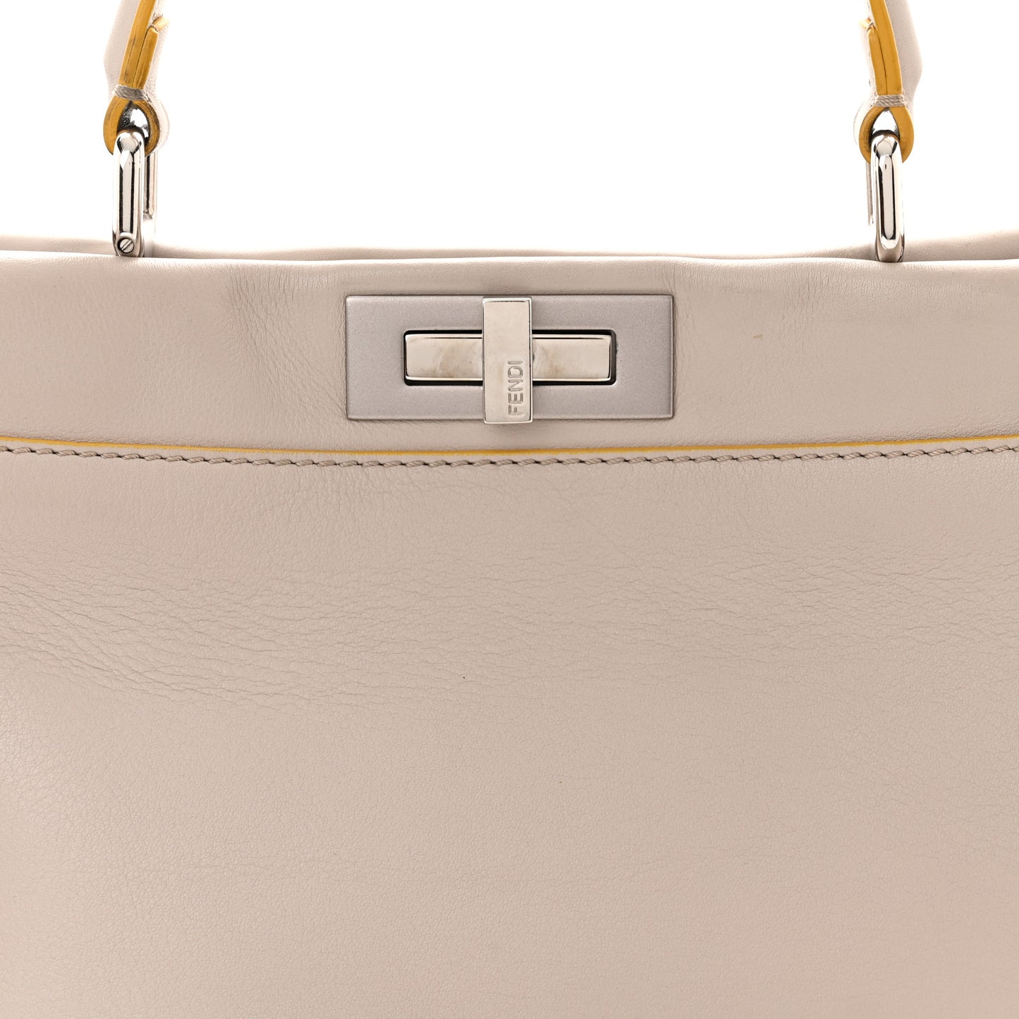 Vitello Seta Burro Medium Peekaboo Iconic Satchel Grigio Polvere Mattone