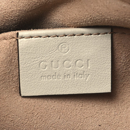 Gucci Vintage Effect Calfskin Matelasse Diagonal Small Torchon GG Marmont Chain Shoulder Bag Blue Agata Mystic White 6 of 11