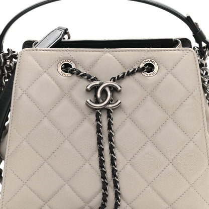 Chanel Caviar Quilted Small CC Bucket Bag Grey 8 of 10