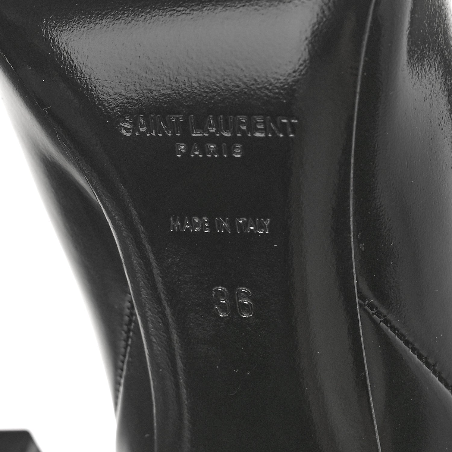 Saint Laurent Glazed Calfskin Vendome 110 Boots 36 Black 11 of 12