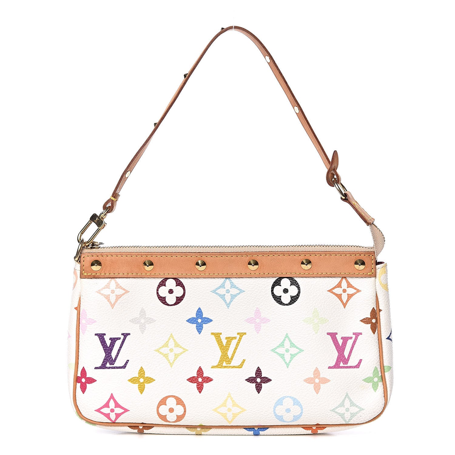 Louis Vuitton Monogram Multicolor Pochette Accessories White 1 of 12