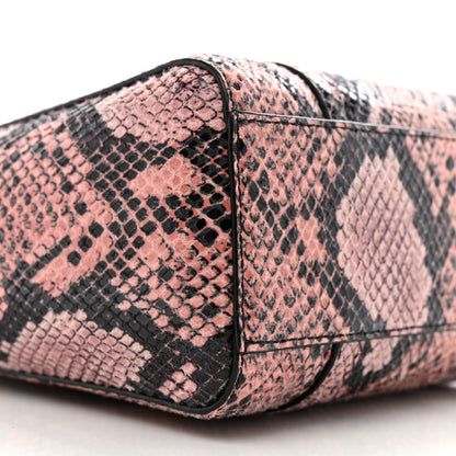 MCM Snakeskin Embossed Mini Toni Shopper Tote Blush Pink 9 of 13