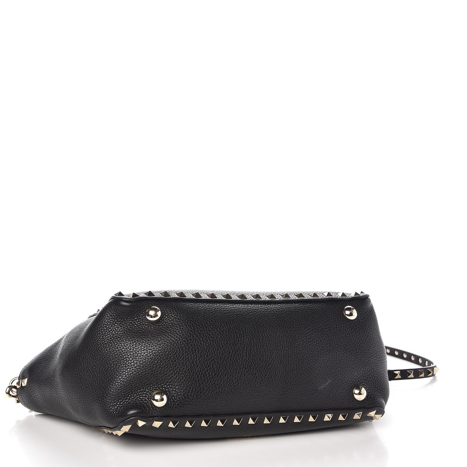 Valentino Garavani Grained Calfskin Small Rockstud Tote Black 5 of 14