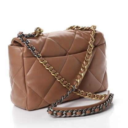 Chanel Lambskin Quilted Large 19 Flap Brown 3 of 10