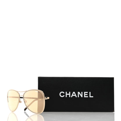 Chanel Metal Mirrored Pilot Summer Sunglasses 4223 Gold 8 of 8