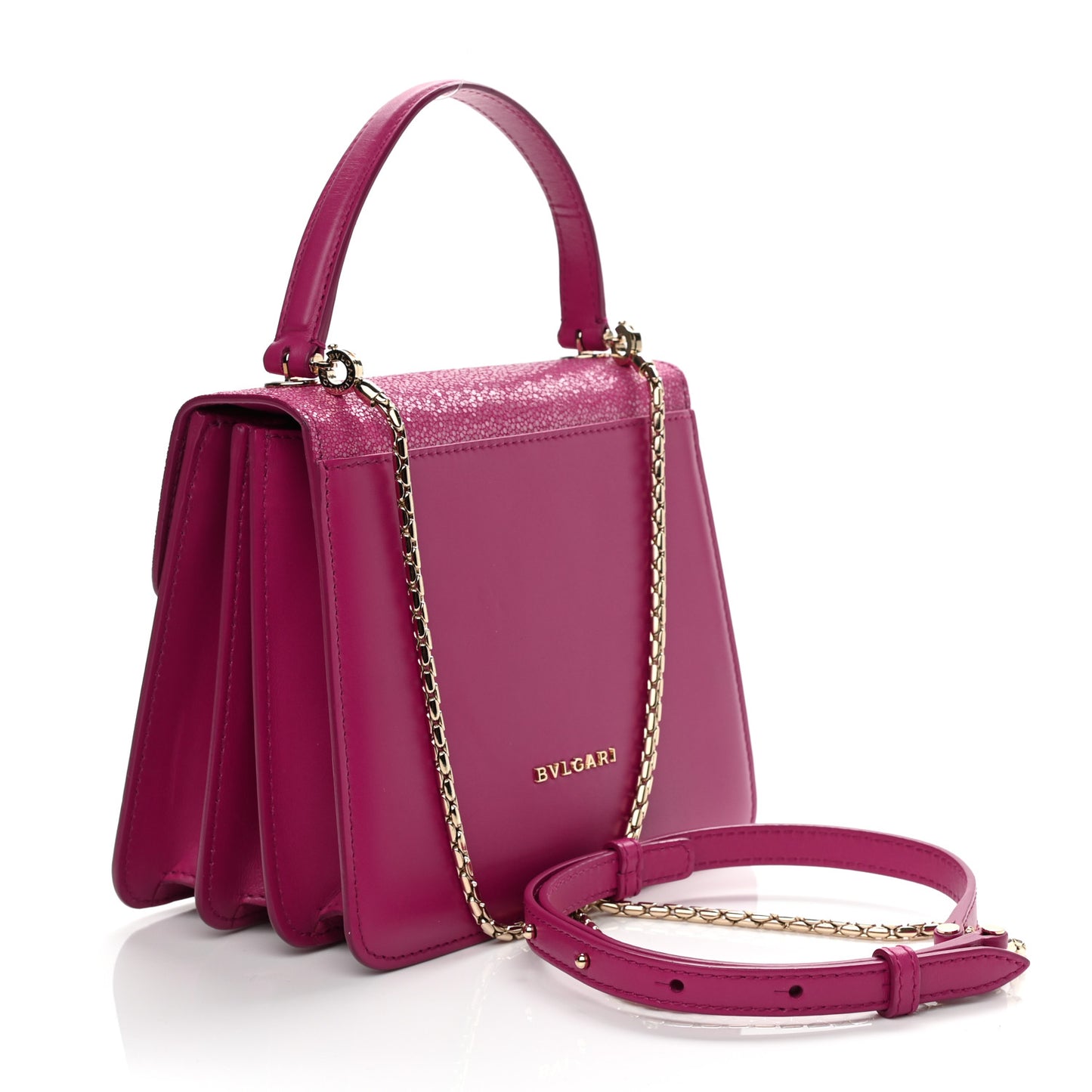 Calfskin Galuchat Serpenti Forever Crossbody Pink