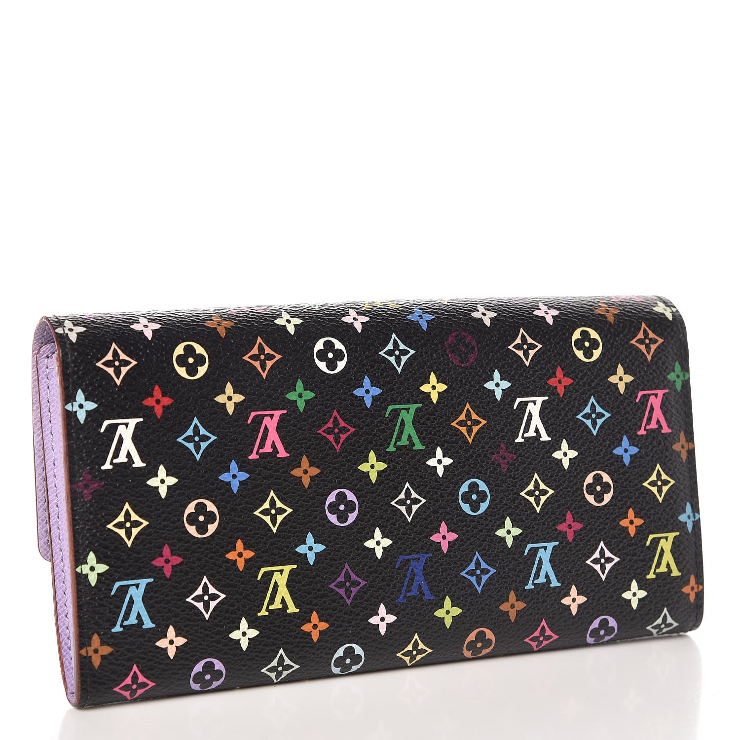 Louis Vuitton Monogram Multicolor Sarah Wallet Black Violet 3 of 6