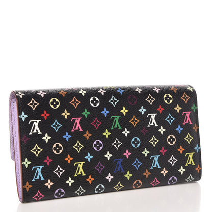 Louis Vuitton Monogram Multicolor Sarah Wallet Black Violet 3 of 6