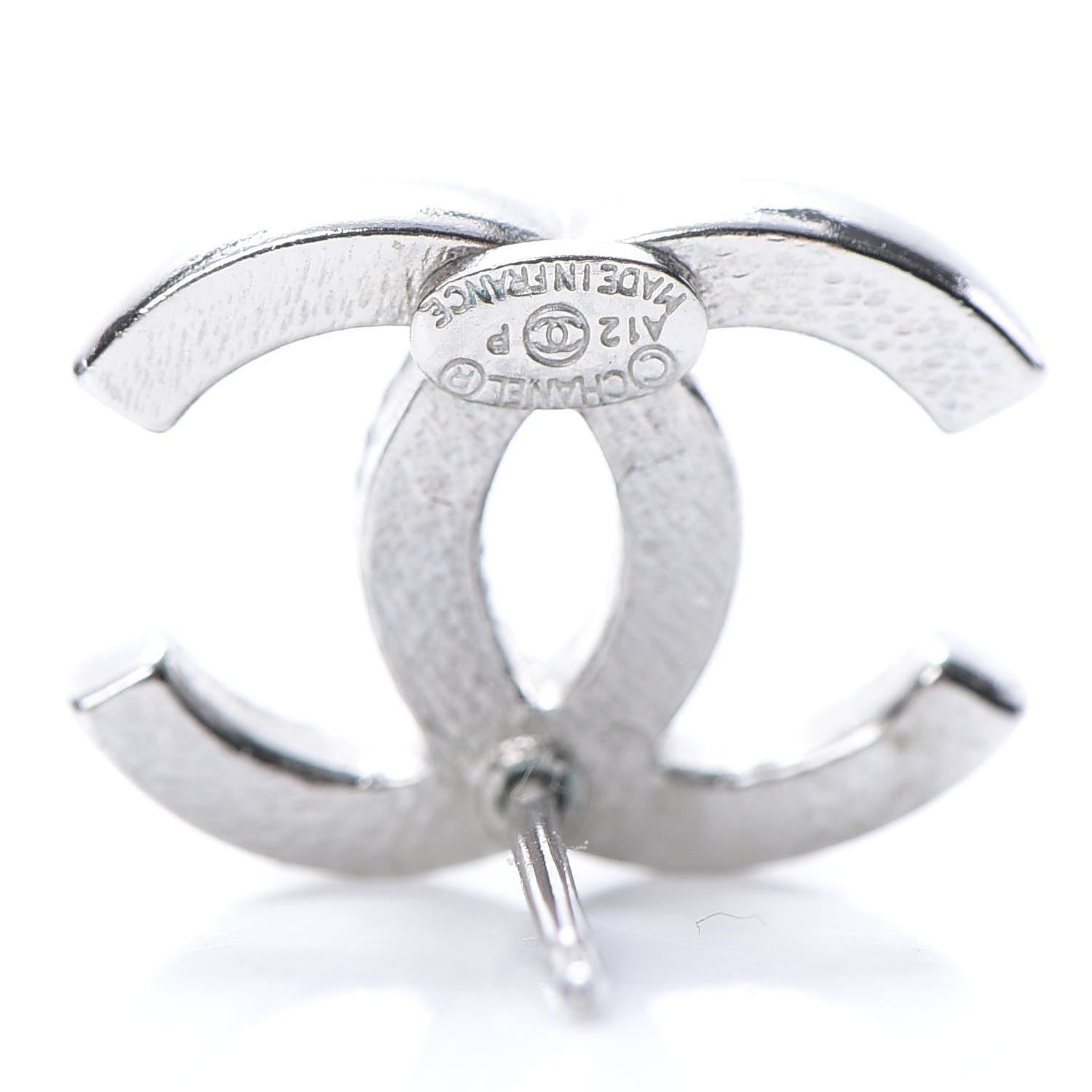 Chanel Crystal CC Earrings Silver 4 of 5
