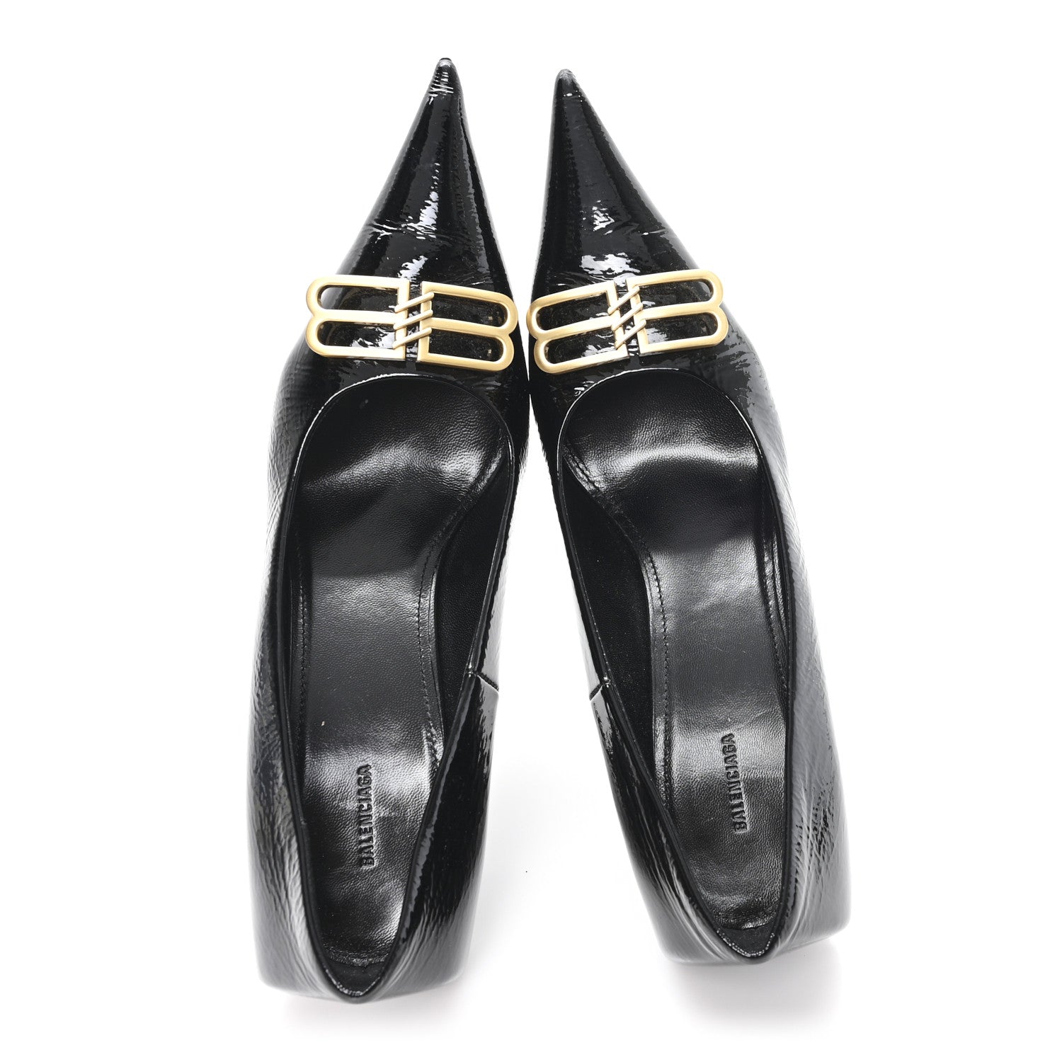 Balenciaga Shiny Calfskin BB Square Knife 80mm Pumps 38.5 Black 2 of 9