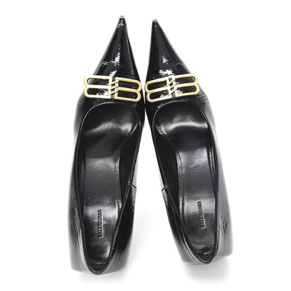 Balenciaga Shiny Calfskin BB Square Knife 80mm Pumps 38.5 Black 2 of 9