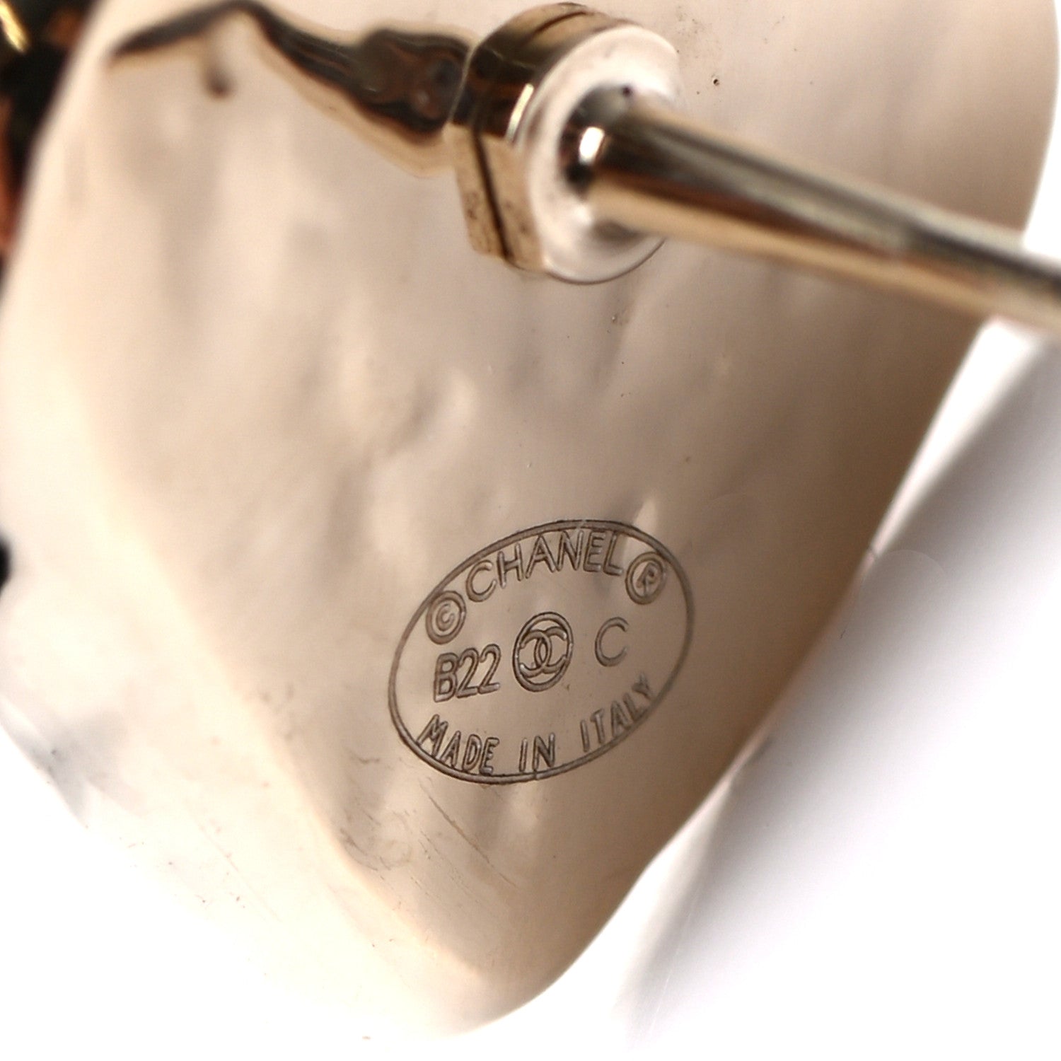 Chanel CC Heart Earrings Gold 4 of 4
