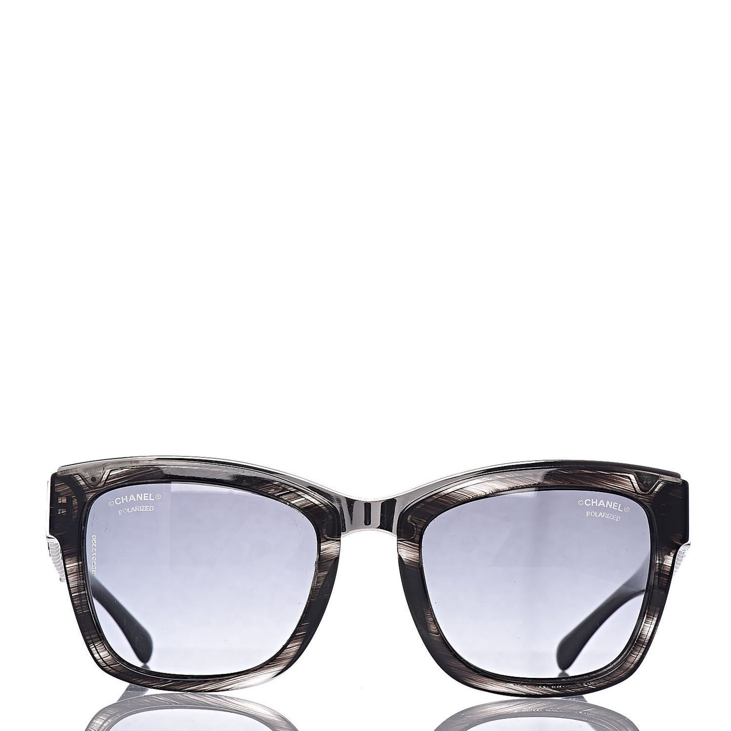 Square Chain Sunglasses 5362-Q Shaded Black
