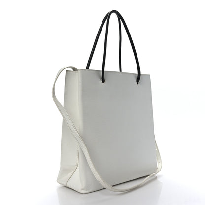 Balenciaga Calfskin Small Logo North South Shopping Tote White 3 of 11