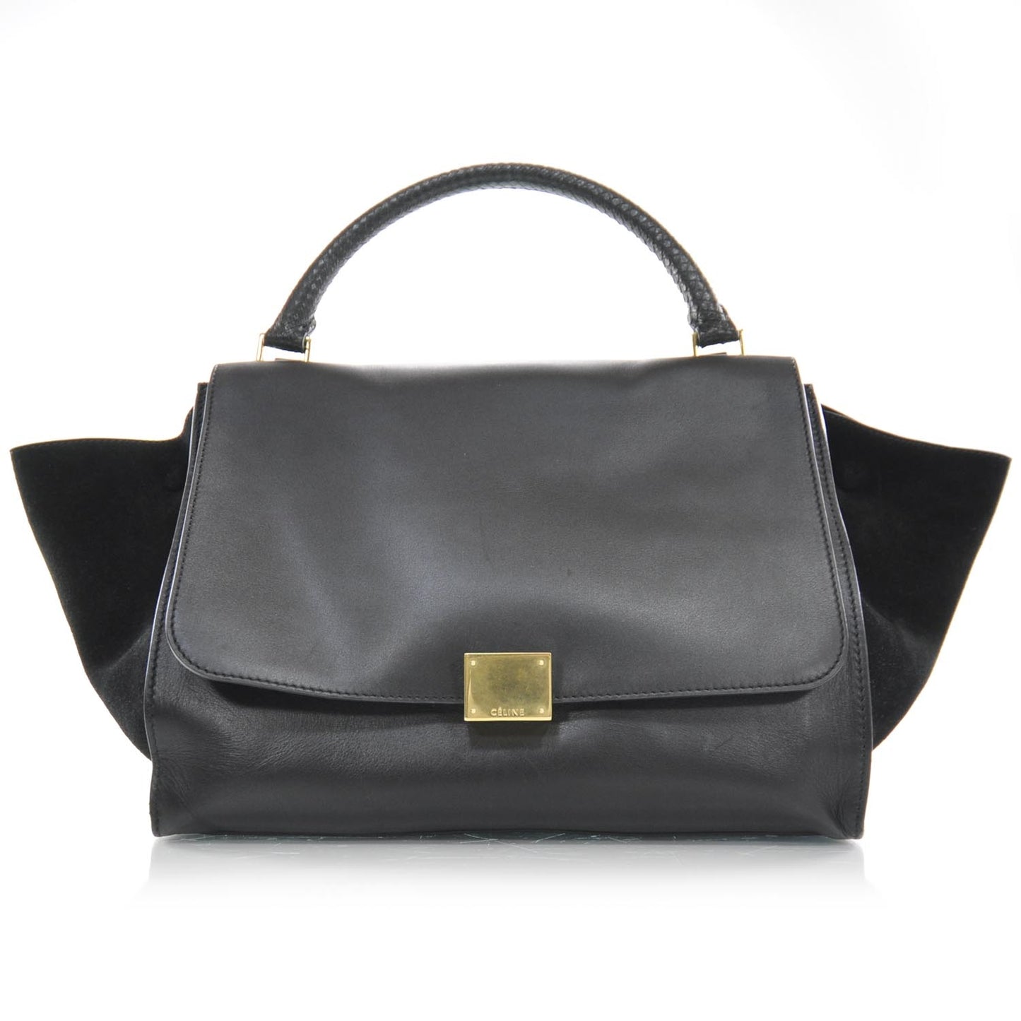 Calfskin and Suede Trapeze Black