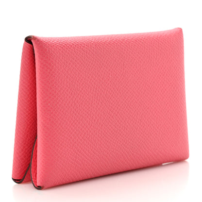 Hermes Epsom Calvi Duo Card Case Rose Azalee 3 of 12