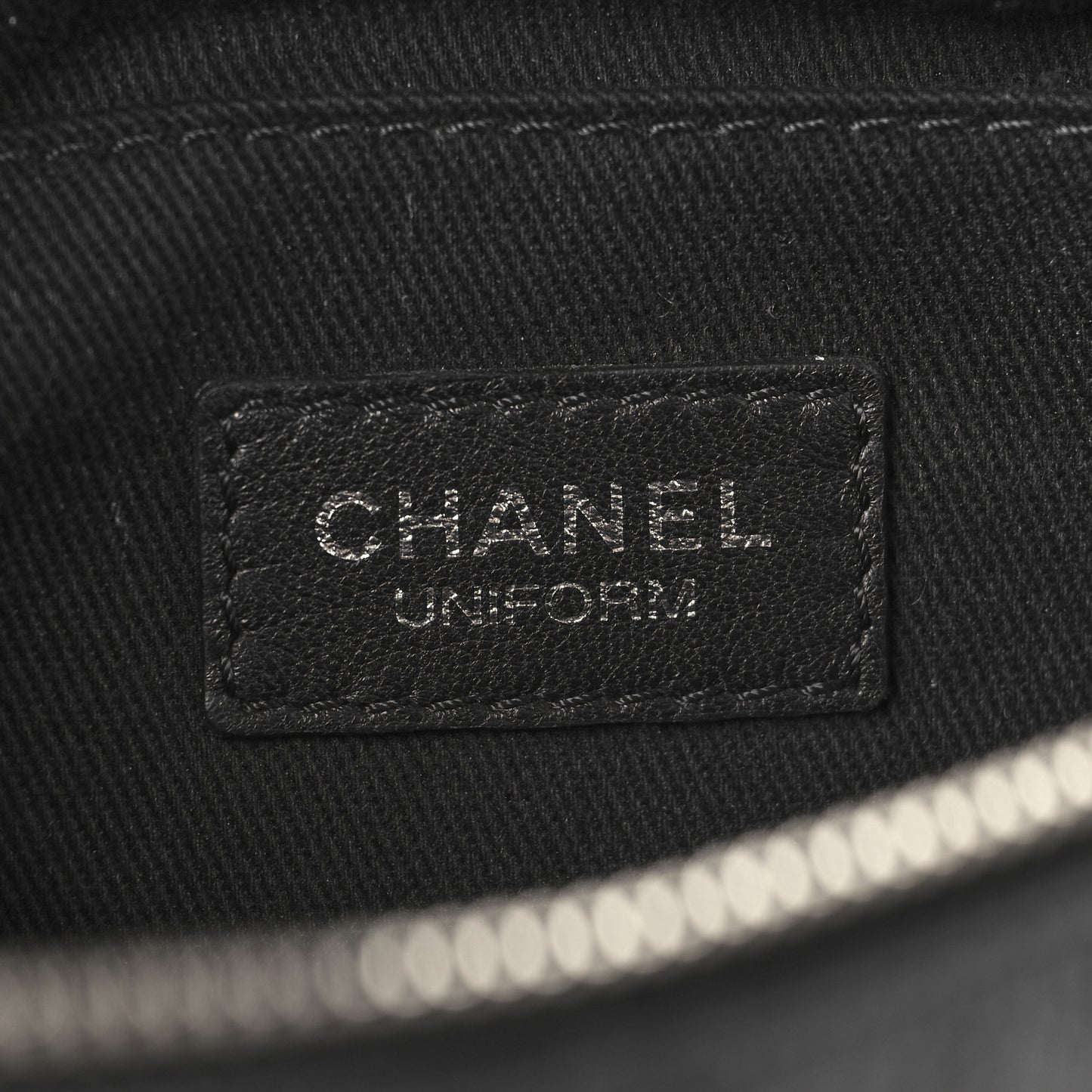 Grained Calfskin Quilted Waist Belt Bag Black