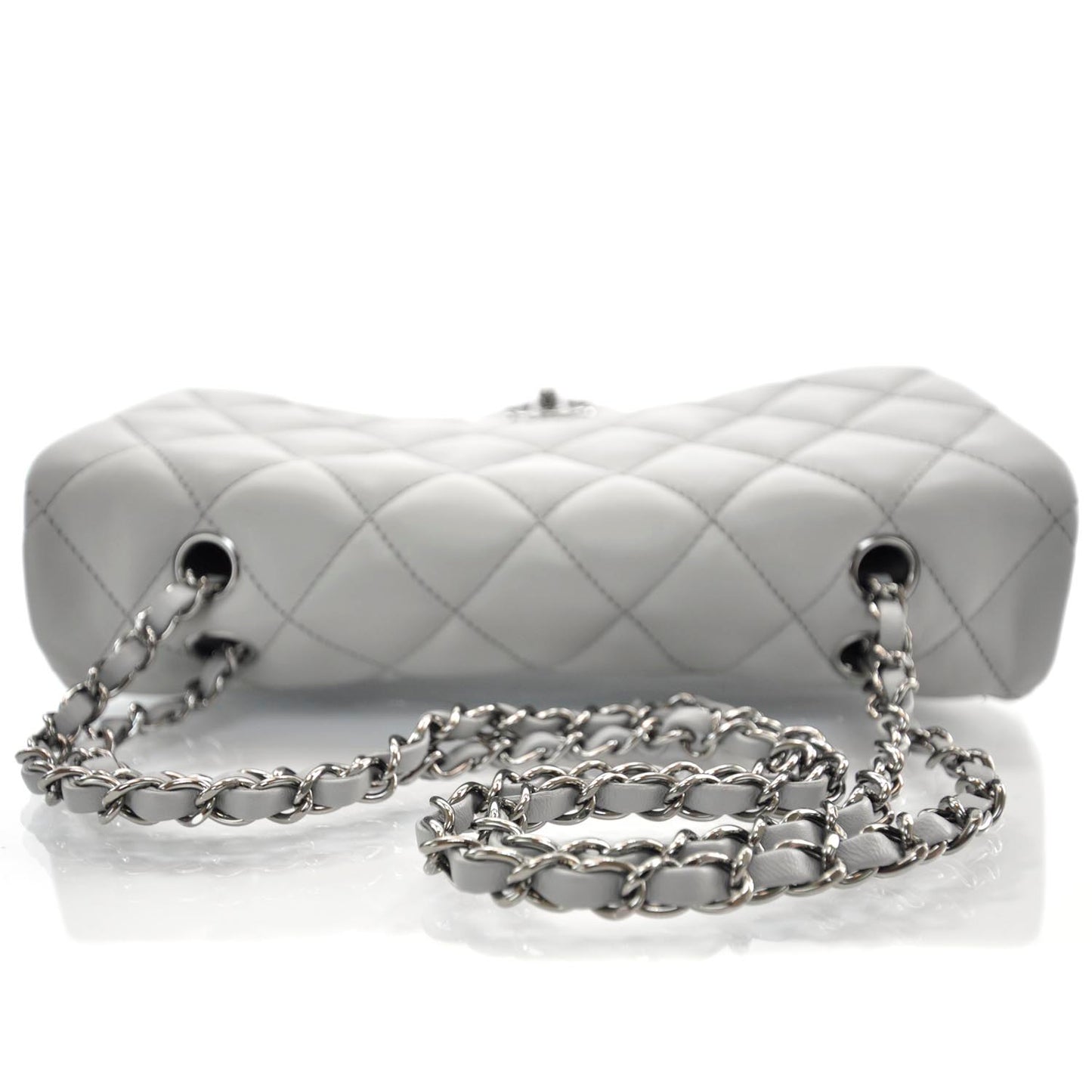Lambskin Quilted 3 Flap Grey