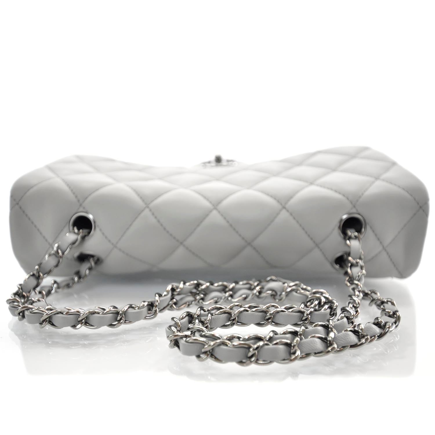 Chanel Lambskin Quilted 3 Flap Grey 5 of 13