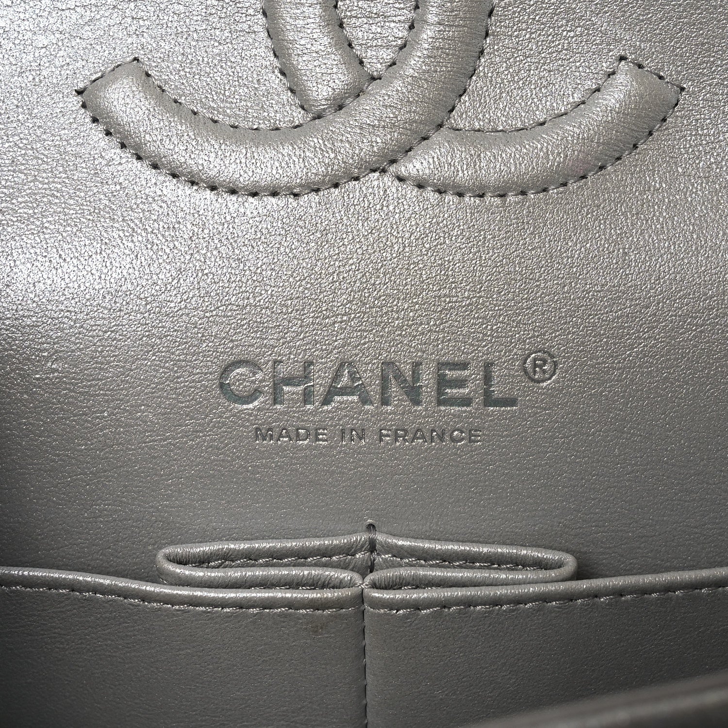 Chanel Glittered Metallic Caviar Quilted Medium Double Flap Silver 5 of 9