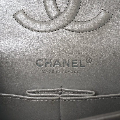 Chanel Glittered Metallic Caviar Quilted Medium Double Flap Silver 5 of 9