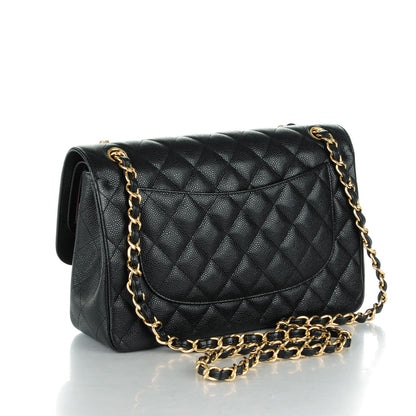 Chanel Caviar Quilted Jumbo Double Flap Black 3 of 8