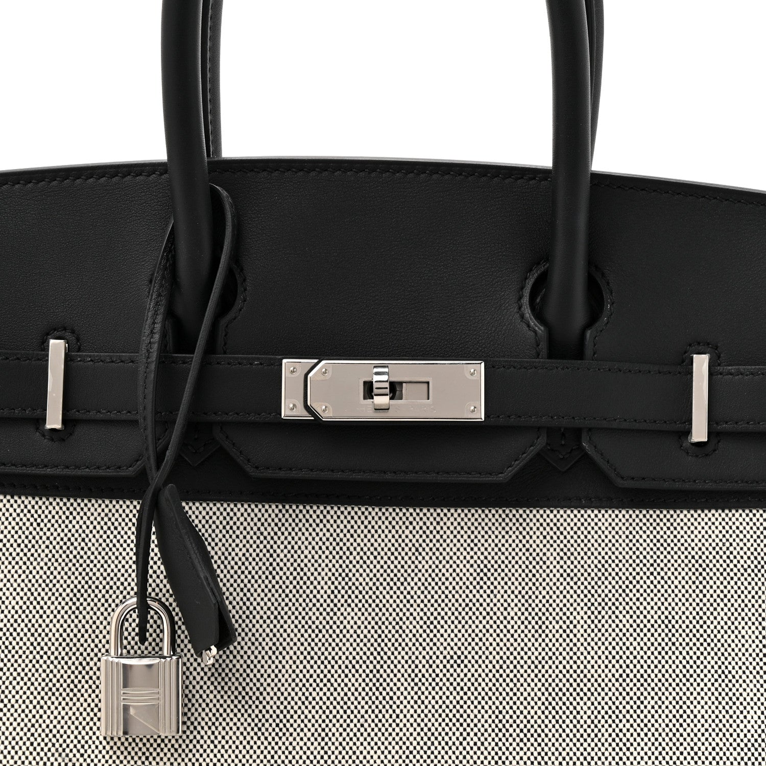 Hermes Toile Swift Birkin 30 Black Black 8 of 10