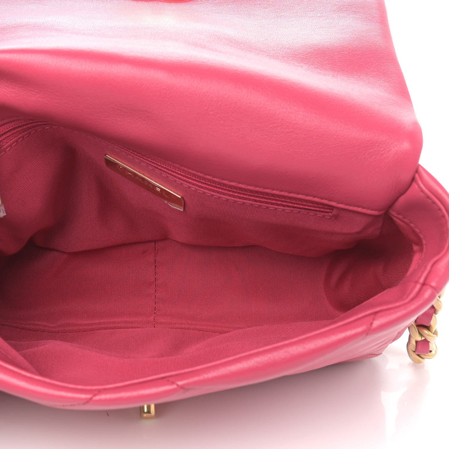 Chanel Lambskin Quilted Medium Chanel 19 Flap Dark Pink 7 of 9