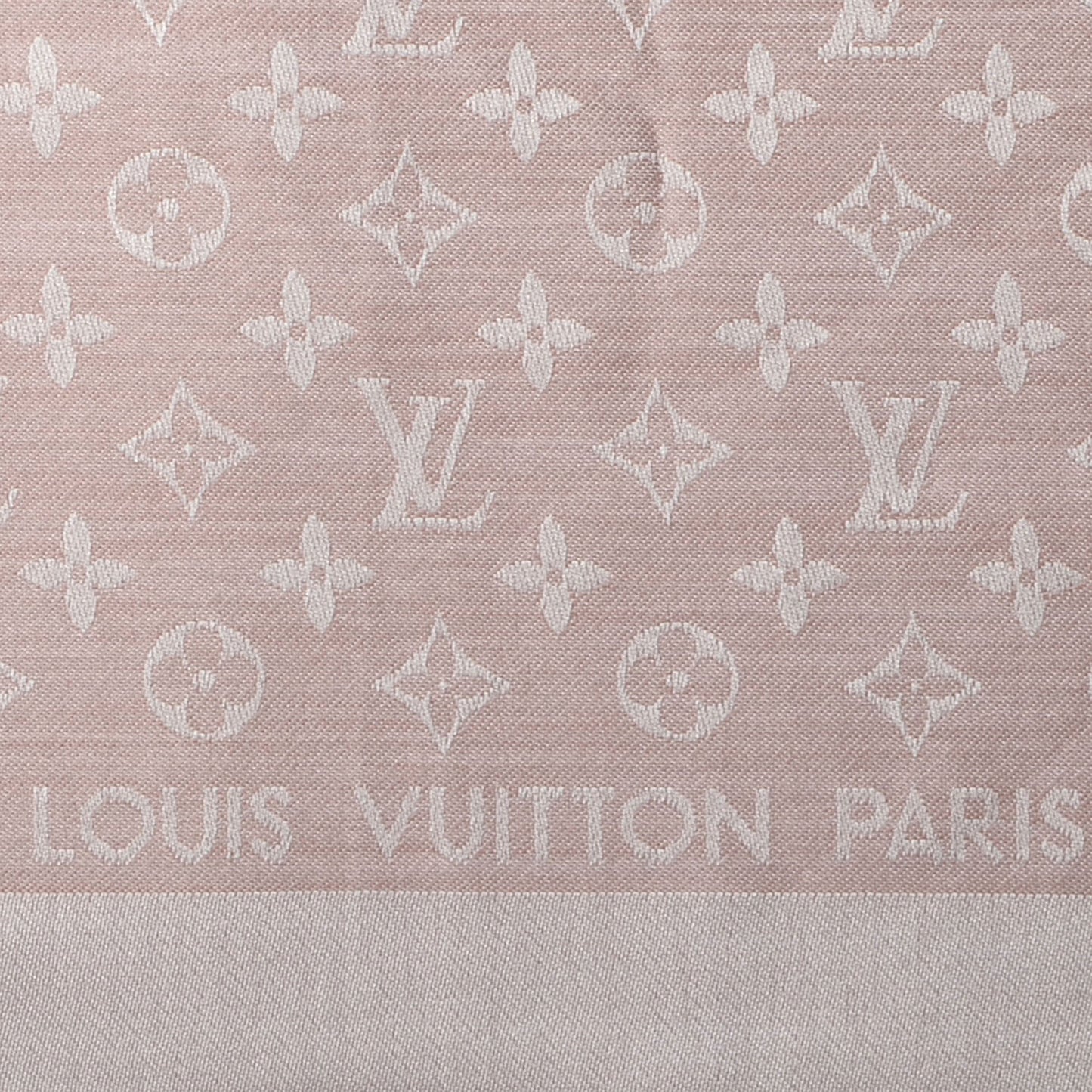 Silk Wool Monogram Denim Shawl Rose