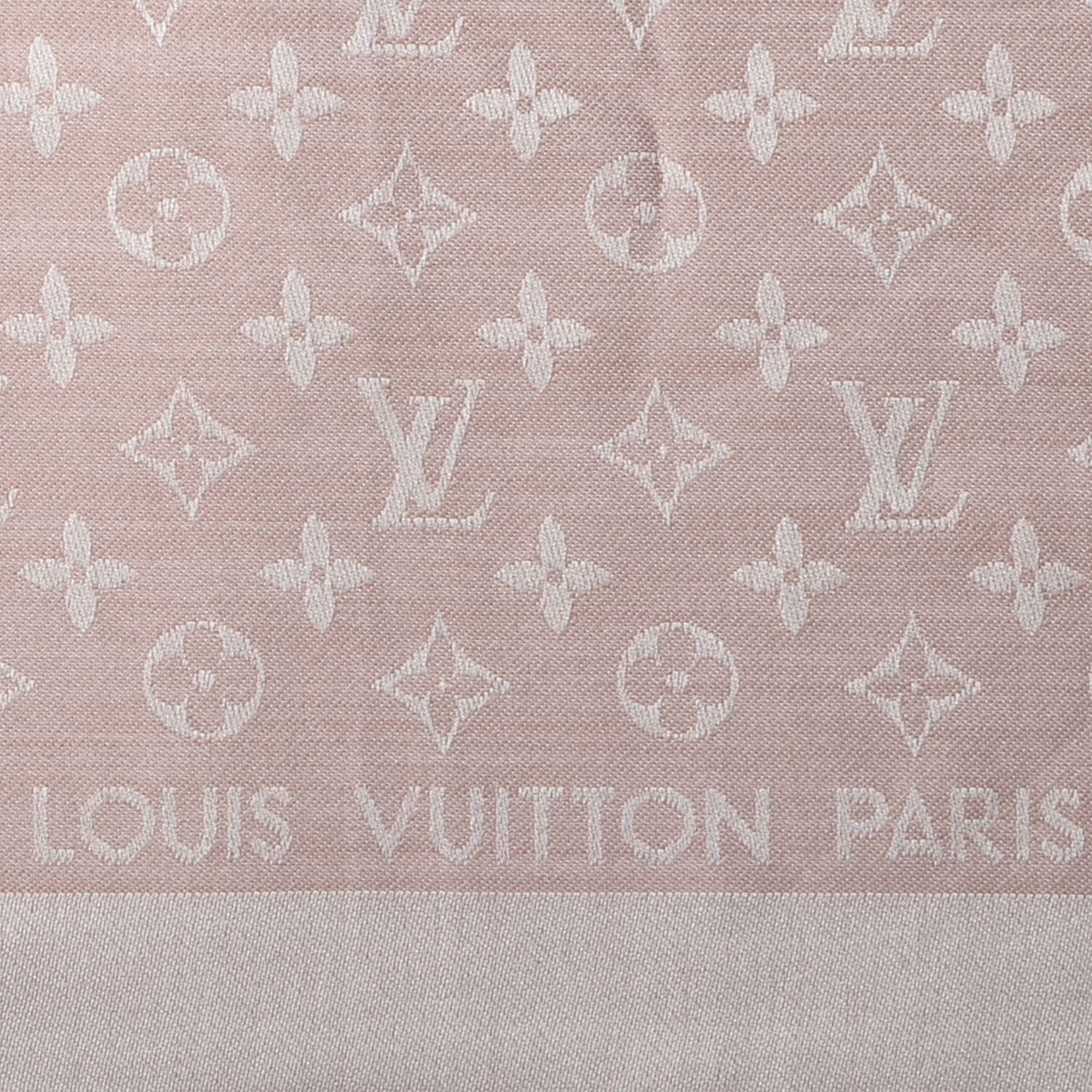 Louis Vuitton Silk Wool Monogram Denim Shawl Rose 4 of 5