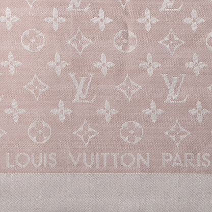 Louis Vuitton Silk Wool Monogram Denim Shawl Rose 4 of 5