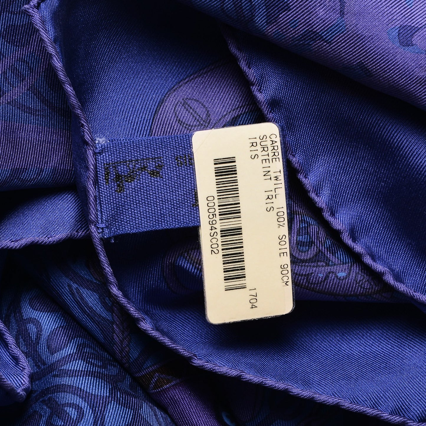 Silk Dip Dyed Mors et Gourmettes Scarf 90 Iris