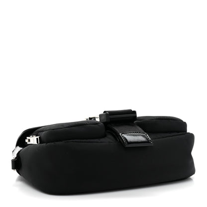 Prada Re-Nylon Spazzolato Double Pocket Buckle Shoulder Bag Black 3 of 7