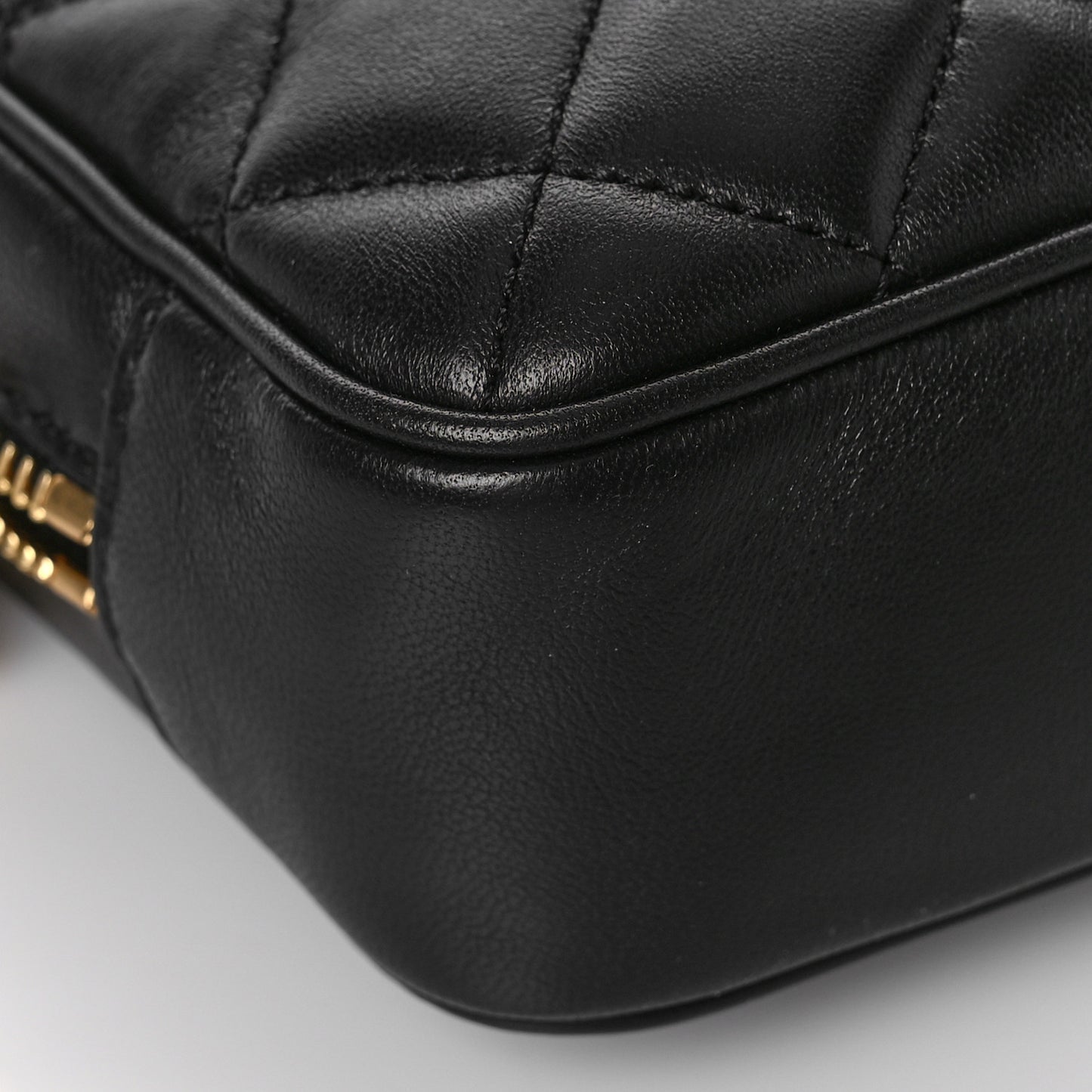 Nappa Quilted Medusa Camera Bag Black