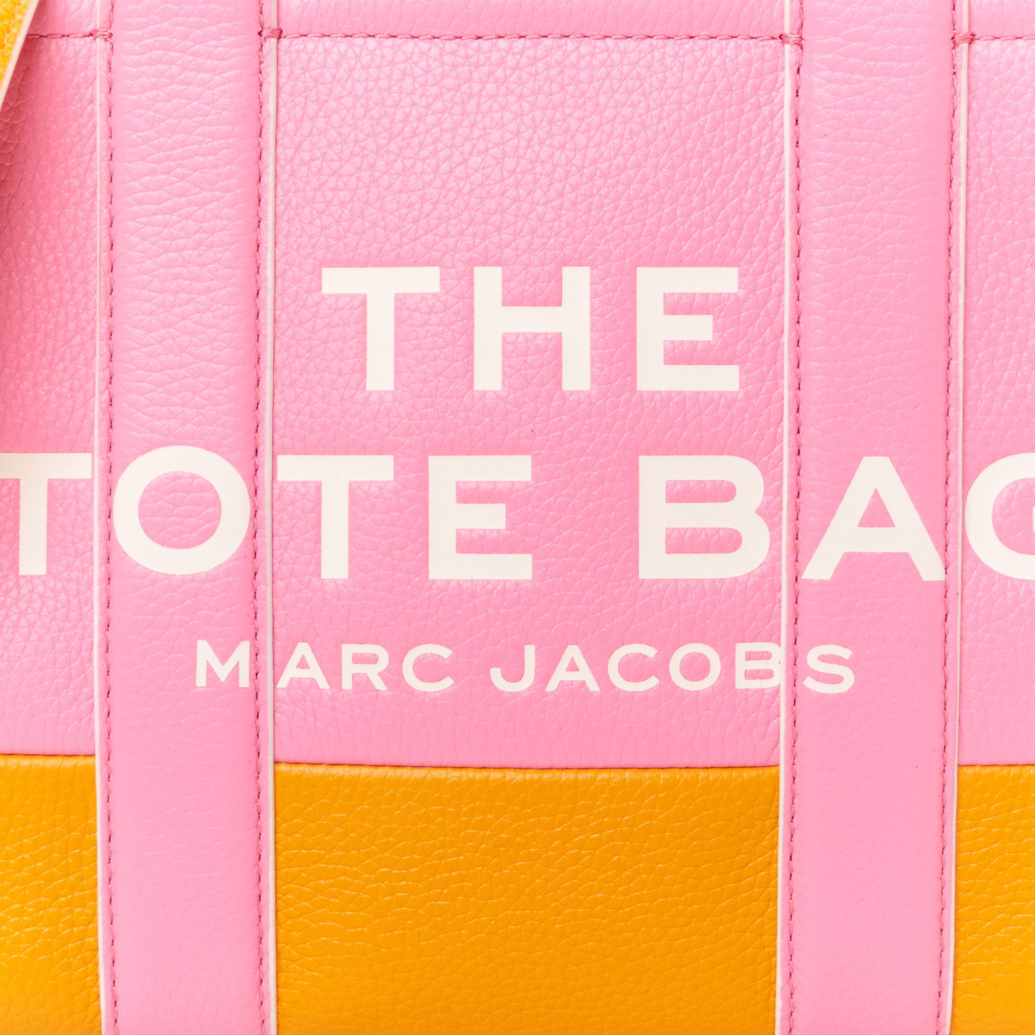 Marc Jacobs Grained Calfskin Small The Tote Bag Pink Orange