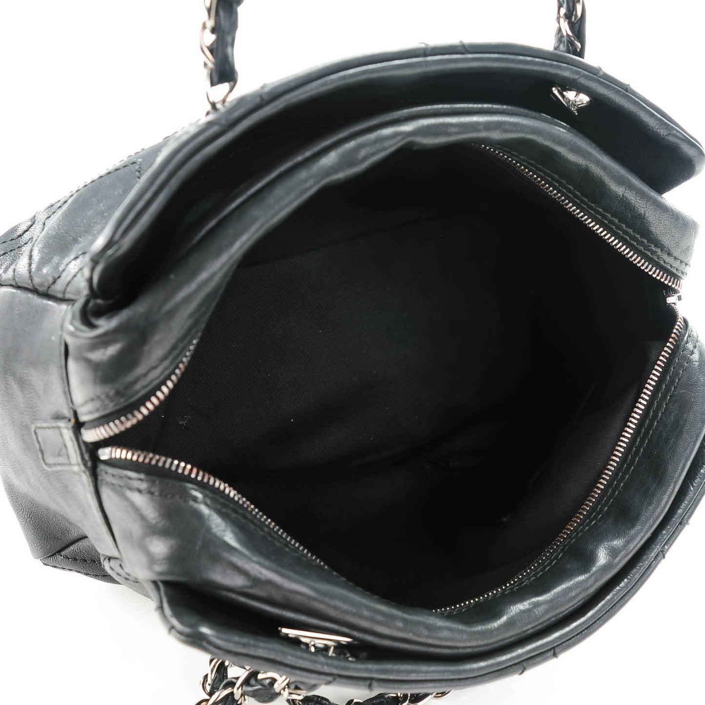 Calfskin Large Diamond Stitch Tote Black