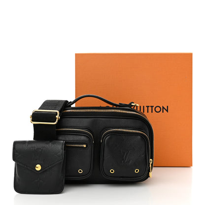 Louis Vuitton Calfskin Monogram Embossed Utility Crossbody Black 14 of 14