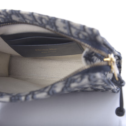 Christian Dior Oblique Zipped Pouch Clutch Blue 5 of 10