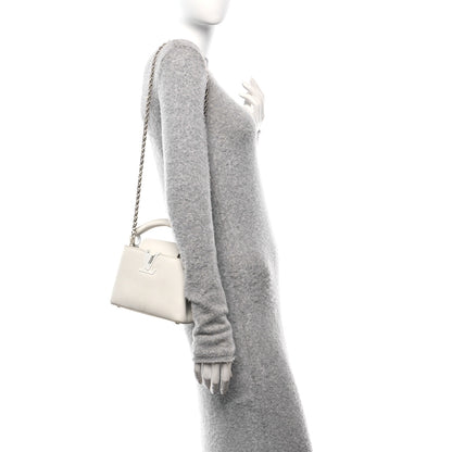Louis Vuitton Taurillon Mini Capucines Monochrome  White 2 of 9